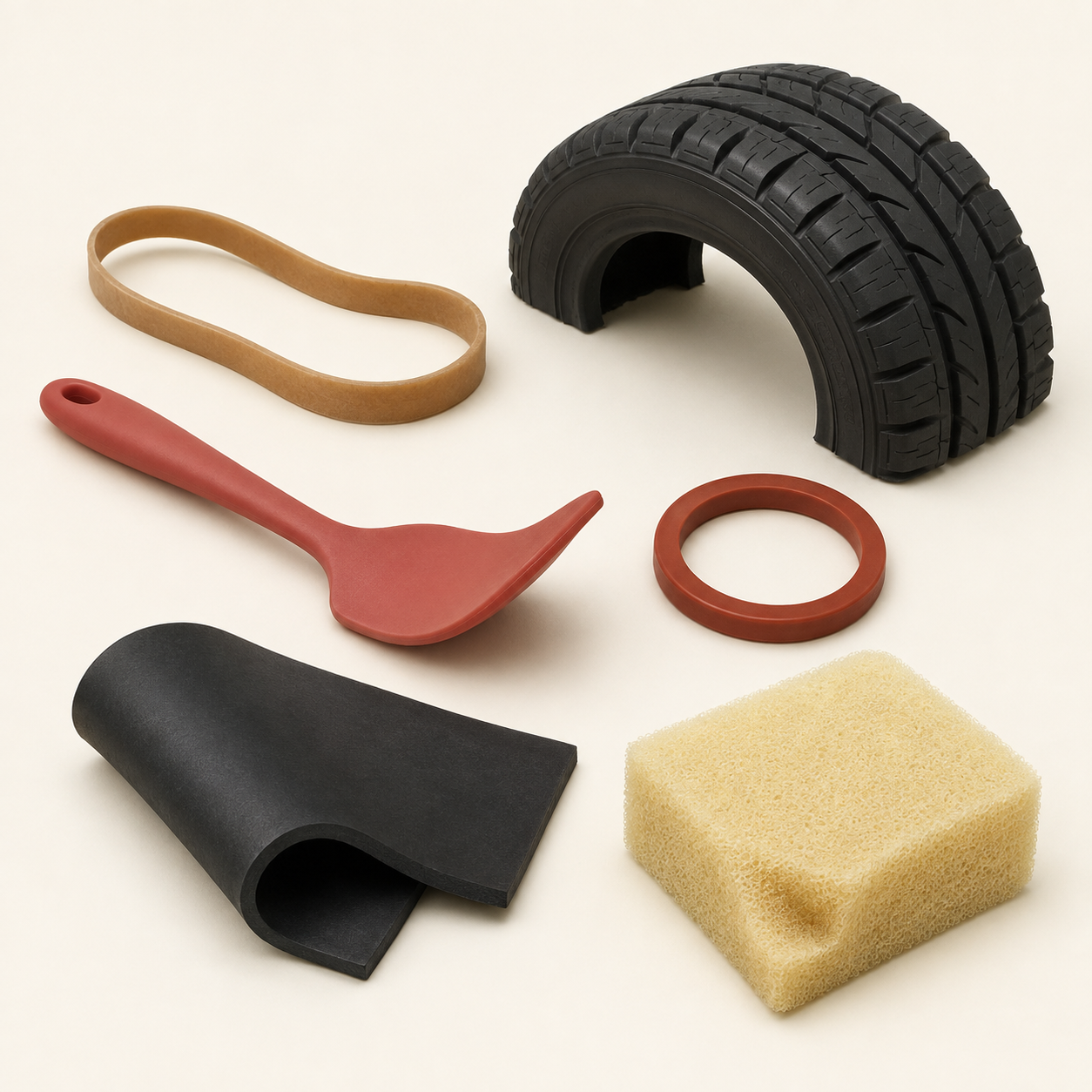 Ejemplos de elastómeros flexibles