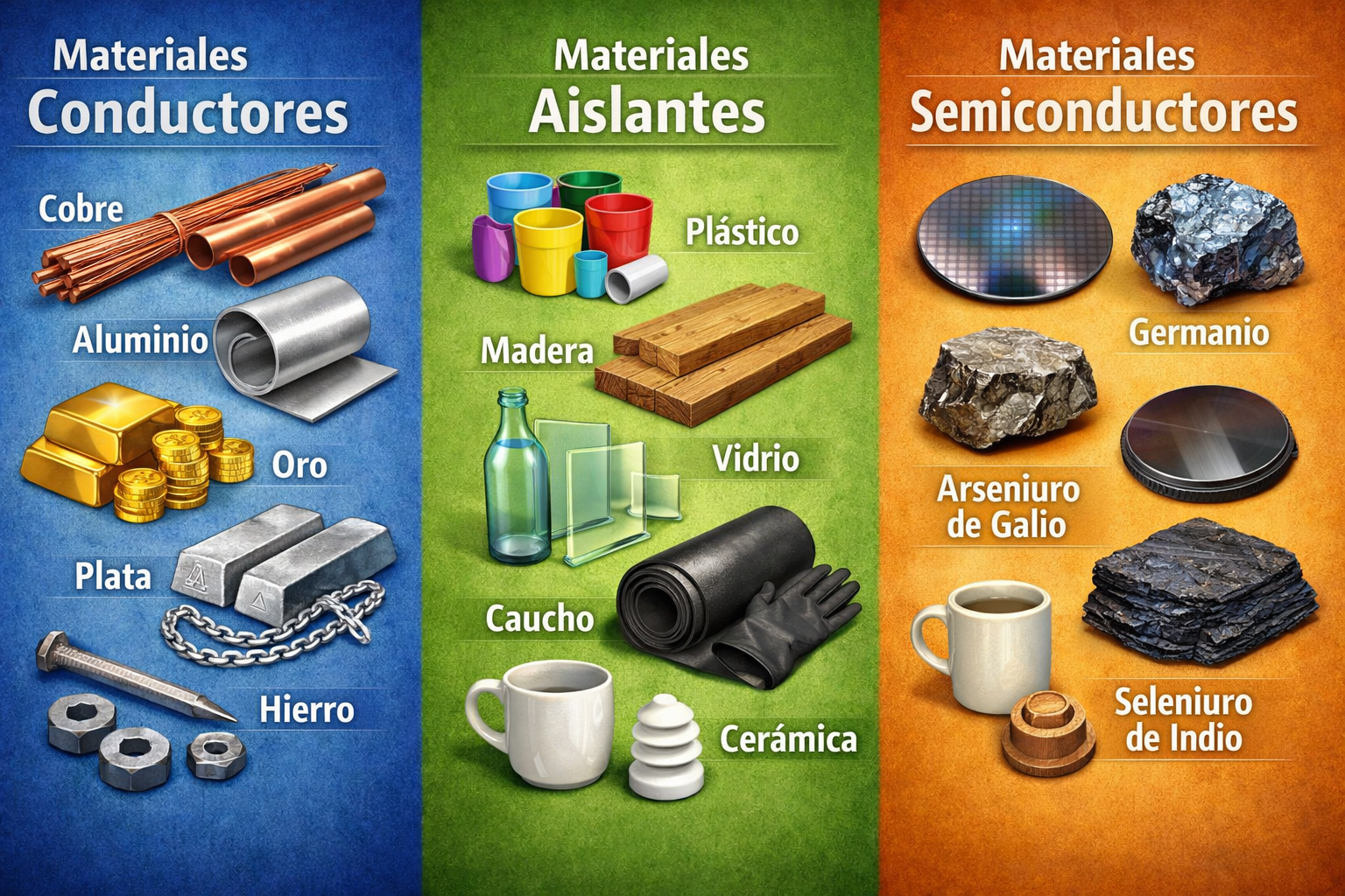Materiales conductores y aislantes